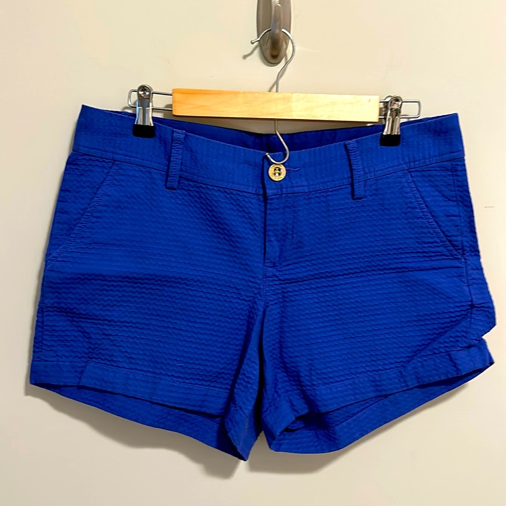 Lilly Pulitzer Royal Blue Textured Cotton Shorts